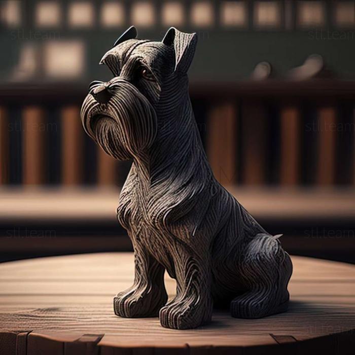 3D model Zwergschnauzer dog (STL)